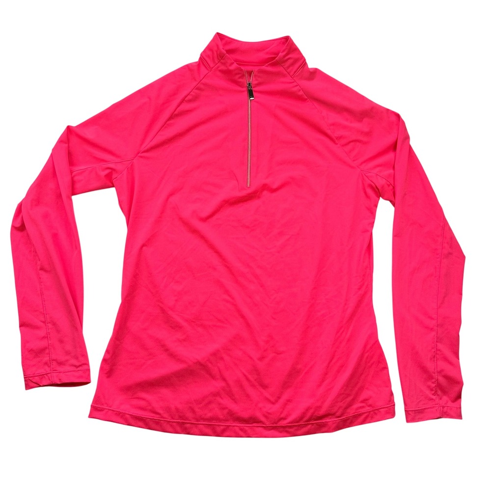 Tail Womens Neon Pink Quarter Zip Golf Pullover Honeycomb‎ Mesh Size Small